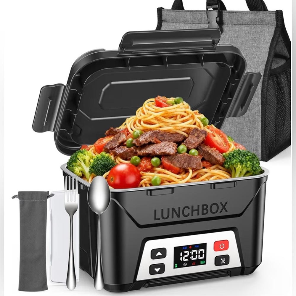 Cordless Electric Lunch Box Rechargeable Self Heating Food Warmer 5.5 Cups